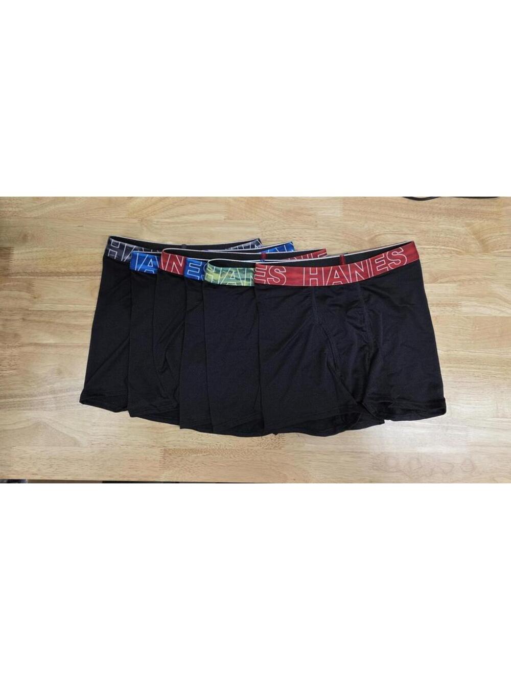 HANES X‑TEMP MESH PERFORMANCE BOXER BRIEFS BLACK 6‑PAIR SIZE M